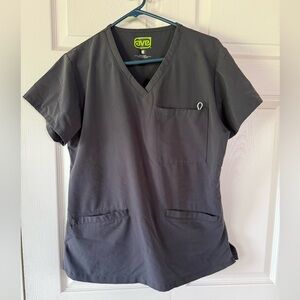 Women’s V-Neck Medical Scrub Top - Charcoal Gray
